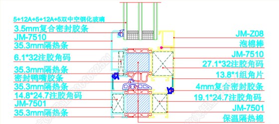 75斷橋內(nèi)開(kāi)窗型材